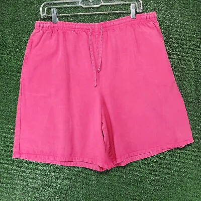 Vintage City Wear Drawstring Shorts Womens L Pink Tencel US Made 34x7.5 • $9.82