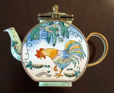 VTG Kelvin Chen Miniature ROOSTER TEAPOT Trinket Box No. 757  ~ 2001 • $31.99