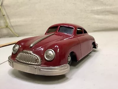 VINTAGE GESCHA SIXMOBIL NO. 557 PORSCHE WIND UP WINDING TIN Car In Red • $120