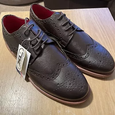 Mens Lambretta Lace Up Leather Brogue Spencer  Formal Office Shoes Brown • £20