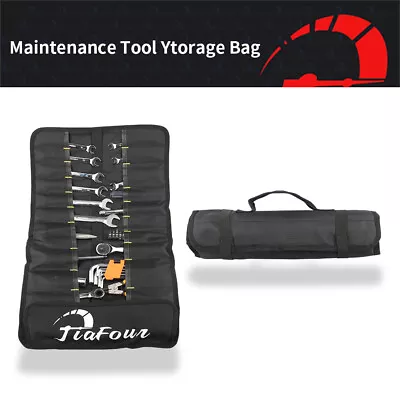 For Motorcycle Tool Bag Roll Up Portable Pouch Bag Folding Storage Pockets Kit • $26.34