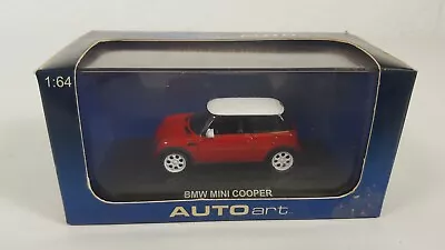 Bmw Mini Cooper Autoart Red With White Roof Model Car 1:64 Scale New Rare • $20.95