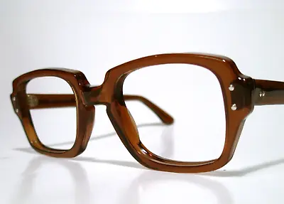 Retro Vintage NOS USGI Issue BCG's HALO Brown Sun/ Eyeglasses Frame Size 48-22 • $18