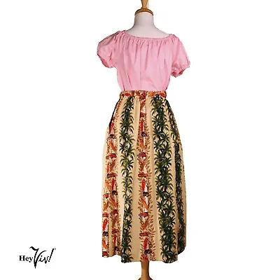 Vintage Skirt Made From Hawaiian Trendtex Fabric W Tropical Theme Sz XL -Hey Viv • $87.68