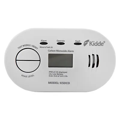 Kidde 5DCO 10 Year Life Digital Carbon Monoxide Detector / CO Alarm + Batteries • £22.50