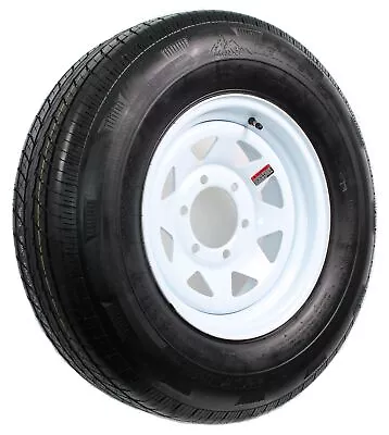 Trailer Tire On Rim ST225/75R15 LRD 6 Bolt Hole Steel White Striped Spoke Wheel • $158.97