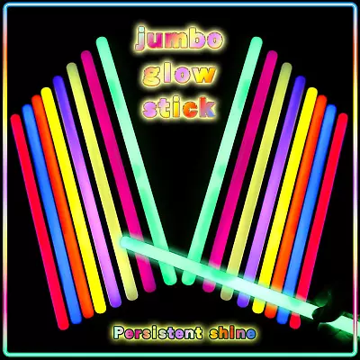 20 Pcs Big Glow Sticks 14 Inch Industrial Grade 8 Colors Glow Sticks Bulk Jumbo • $32.33