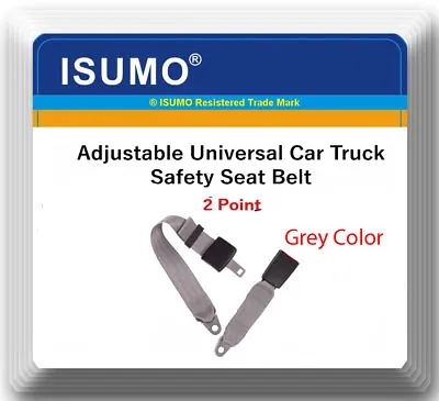 1 Kit Adjustable Universal Car Truck 2 Point Grey Seat Belt Lap Safety Belt  • $15.95