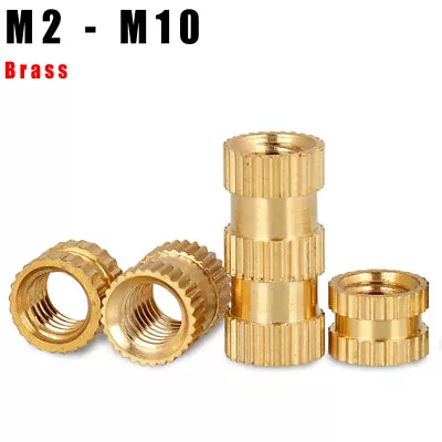 M2 - M10 Solid Brass Hot Melt Injection Molding Knurl Insert Nut Embedded • £1.75