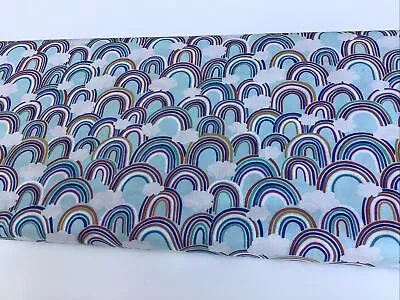 CLEARANCE Bolt End 35cm X 110cm Lewis & Irene Over The Rainbow Cloud 100% Cotton • £1.80