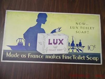 C.1927 Lux Toilet Soap Detroit Street Railway Overhead Trolley Sign Vintage ORIG • $95
