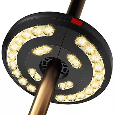 Garden Parasol Lights LED Patio Umbrella Pole Light USB Rechargeable Round Warm • £16.84