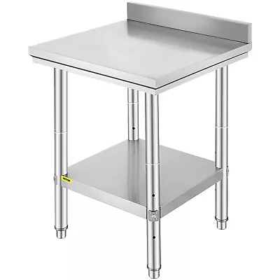 VEVOR 24  Stainless Steel Work Prep Tables Kitchen Work Tables With Backsplash • $77.99