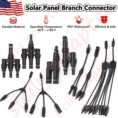 US Solar Panel T/Y Type Branch Cable Connection Waterproof Connector Extension • $6.49