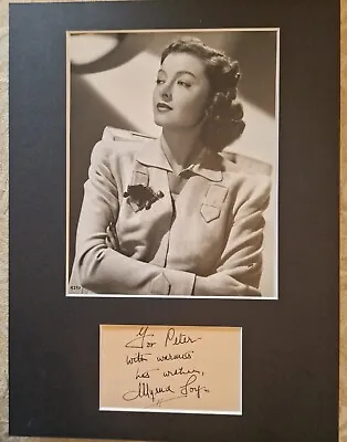 Mryna Loy 1940's Hollywood Star Signed Presentation 16x12 . With AFTAL COA • $247.54