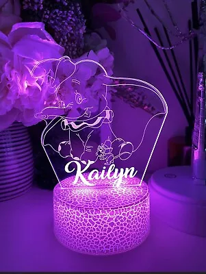 Personalised Dumbo Night Light Disney Kid Room Decor Lamp Gift For Kid • $42.99