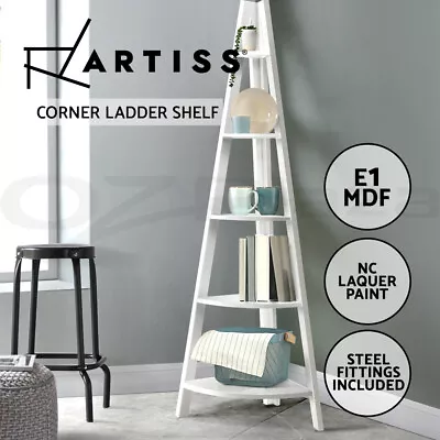 $69.95 • Buy Artiss 5 Tier Corner Ladder Display Shelf Home Storage Plant Stand Bookshelf