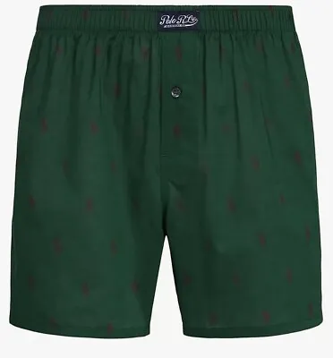 Polo Ralph Lauren Classic Fit Green Blue Boxer All Over Pony Men's Size Medium • $26.98