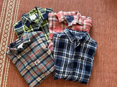 Lot Of (4) Plaid Flannel Shirts American Eagle/Denim & Flower/One Day Away Sz M • $29.99