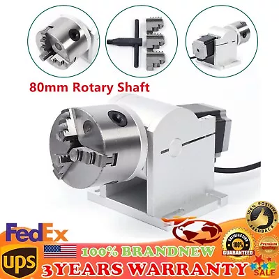 Rotary Shaft Axis Attachment Tool Fit Fiber Laser Marking Engraving Machine 80mm • $172