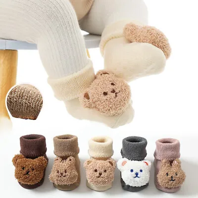 £5.99 • Buy Baby Anti-slip Floor Socks Fuzzy Shoes Cartoon Slippers Outdoor Kids Toddler