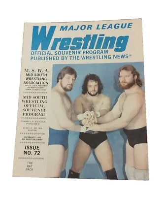 Wrestling News Major League Wrestling Souvenir Program #72 - The Rat Pack • $10