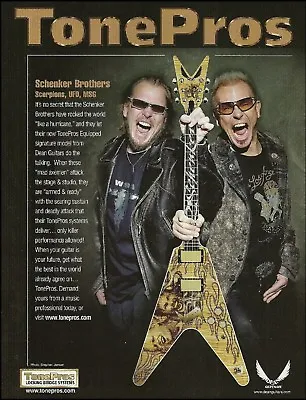 Michael & Rudolf Schenker Brothers Signature V Dean Guitar TonePros Bridge Ad • $4