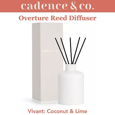 Natural Room Freshener Reed Diffuser Vivant: Coconut & Lime W/ Essential Oils • $37.95