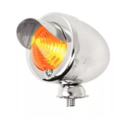 Custom Chrome 12v Amber Side Park Marker Light For Street Rod Hot Rod Vehicles • $29