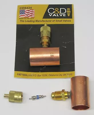 C&D Copper Access Tee Valve 3/4  CD8434 Package Of 2. • $15.44