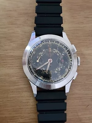 Vintage Heuer Military Chronograph Mov Valjoux 23  Heuer Leonidas Watch • $1495