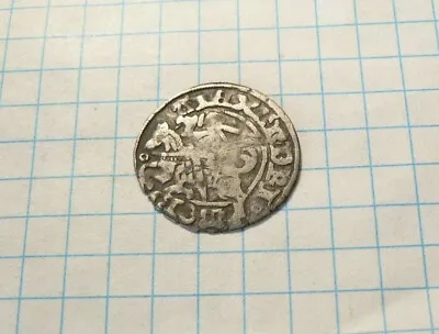 Very Rare Medieval Polish/Lithuanian Silver Coin Halfgrosz Alexander Jagiellon. • $76