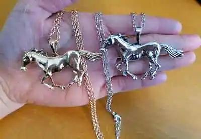 Alloy Mustang Pendant Necklace Hip Hop Mens Jewelry Gift • $10