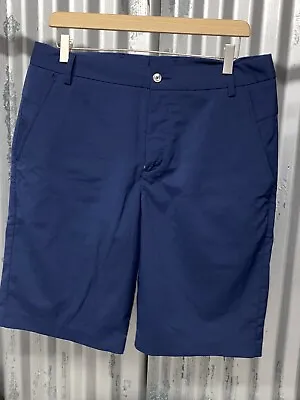 Puma Sport Lifestyle Golf Tech Navy Blue Stretch Shorts Mens Size 32 10” Inseam • $18.99