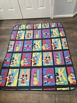 Vintage Walt Disney Mickey Mouse  Blanket Comforter Toddler Blanket • $29.99