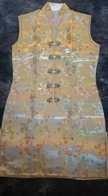 Laogudai Chinese Mandarin Embroidered Traditional Dress  Gold Sz 42  New • £8