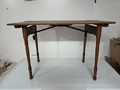 Antique Paris Manufacturing Child's Wooden Folding Sewing Table No. 13 • $45