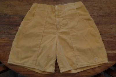 Vintage 80's OP Ocean Pacific Longrider Corduroy Board/Beach Shorts Sz.34 Yellow • $89