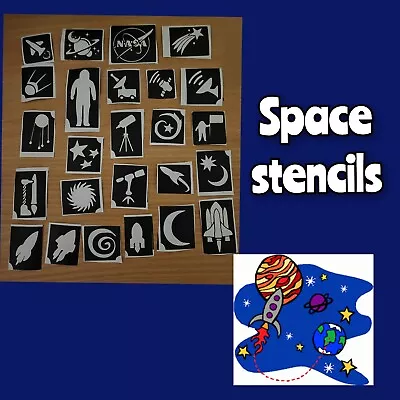 £0.99 • Buy Glitter Tattoo / Face Paint Stencils. Space 20+  Children Birthday  