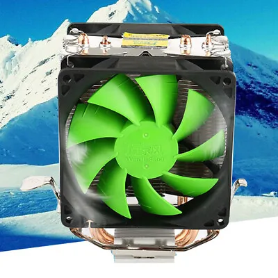 Silent Dual Fan CPU Cooler Heatsink For Intel LGA775/1156 AMD AM2/AM3/AM4 Ryzen • £14.89