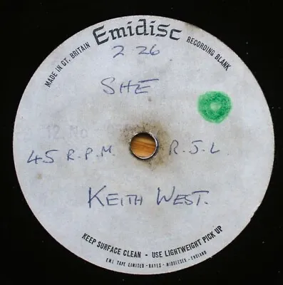 KEITH WEST She UNRELEASED ACETATE Emidisc 1968 G+ Tomorrow PSYCHEDELIA • £199.99