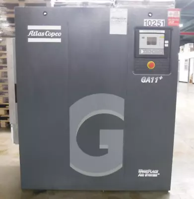 Atlas Copco 15HP Base Mount Rotary Screw Compressor GA11+ (STK) • $4999.95