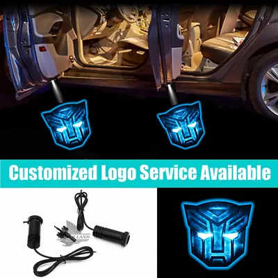 2x Blue Transformer Autobots Logo Car Door Welcome Projector Shadow Lights • $17.99