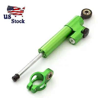 FXCNC Green Motorcycle Steering Damper Stabilizer Linear Reversed Control • $35.99