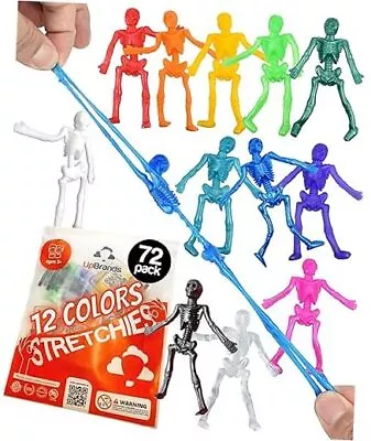  72 Stretchy Skeleton Toys Party Favors For Kids Bulk Set 12 Colors 72 Pack • $36.35