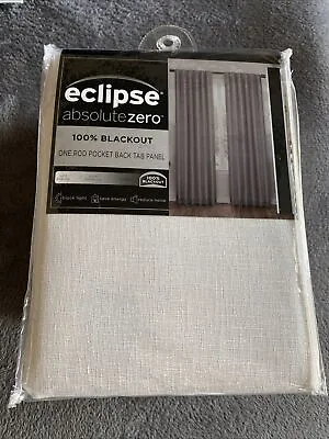 Eclipse 100% Blackout Curtains White Nora Absolute Zero 2 Panels 50”X 95” NEW • $23.79