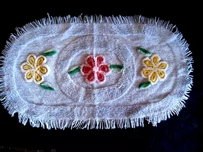 Vintage Chenille Floral Bath Rug 30 X 15.5  EUC • $35