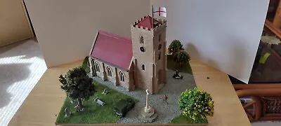 00 Gauge Country Church And Grave Yard Model  Building Diorama Ready Made . • £70