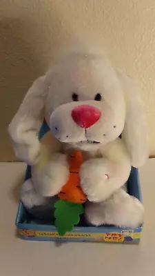 HTF  Gemmy Tutti Frutti Singing White Bunny Rabbit 11  Plush Stuffed Animal 2007 • $49.99