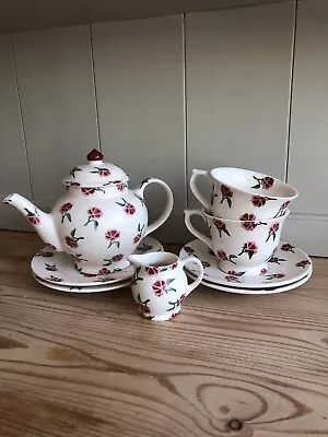 £50 • Buy EMMA BRIDGEWATER Little Pink Rose 2 Person Tea Set With Cups And Saucers